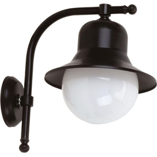 Wandleuchte außen Echt-Messing Glas 30 cm hoch IP23 Schwarz E27 Maritim Außenwandleuchte