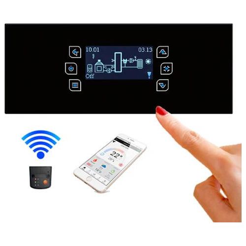 Clima600 Total Glass Witterungsgeführte Heizungssteuerung mit Fühlerset und Wlan-Modul und App