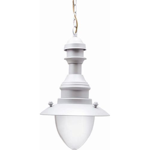 Außenleuchte Echt-Messing Glas D: 20 cm H: max. 90 cm IP43 Grau E27 rund Maritim Hängelampe außen