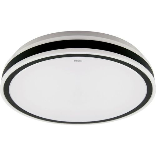 Deckenlampe LED Metall rund Ø 48 cm IP44 Schwarz Weiß neutralweiß 4100 K 3160 lm