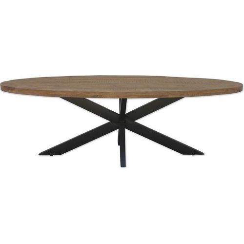 Tisch Sturdy 180x90x76 cm Mangoholz Stahl Natur Schwarz