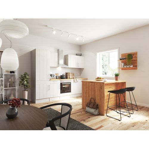 Küche Küchenzeile Landhaus Inselküche Glaskeramik Anton 280 cm Respekta