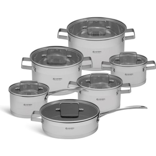 Edelstahltöpfe in verschiedenen Größen, Topfset, Suppentopf, Kompotttopf, Kasserolle Bratpfanne Edelstahl, 1.9L, 2.7L, 3.2L, 3.6L, 6.1L, Induktion