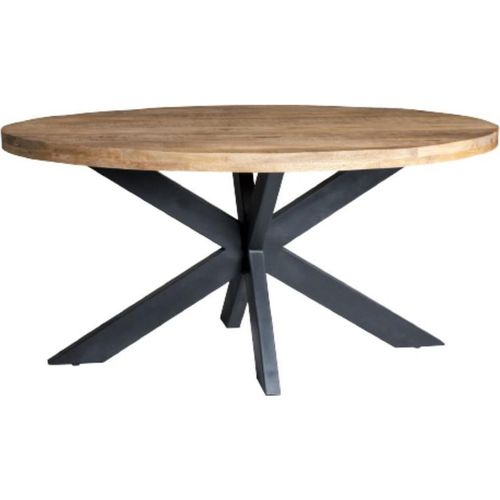 Tisch Sturdy 160x90x76 cm Mangoholz Stahl Natur Schwarz