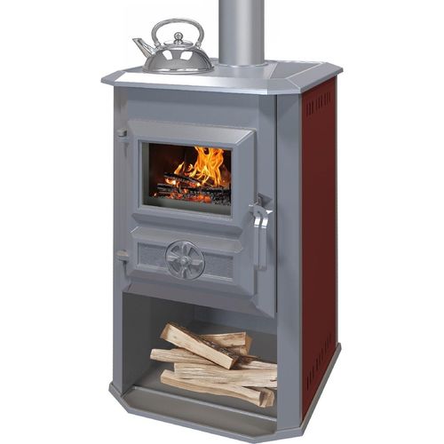 EEK A+ Kaminofen Pella G bordeaux Herdplatte