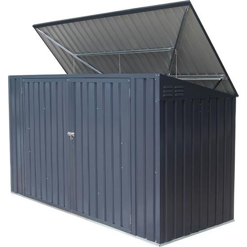 Mülltonnenbox / Gerätehaus - Farbe: anthrazit, Länge: 2350 mm, Breite: 1000 mm, Höhe: 1300 mm