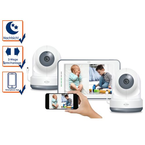 Babyphone mit Monitor & Überwachungskameras für 2 Kinderzimmer - e App