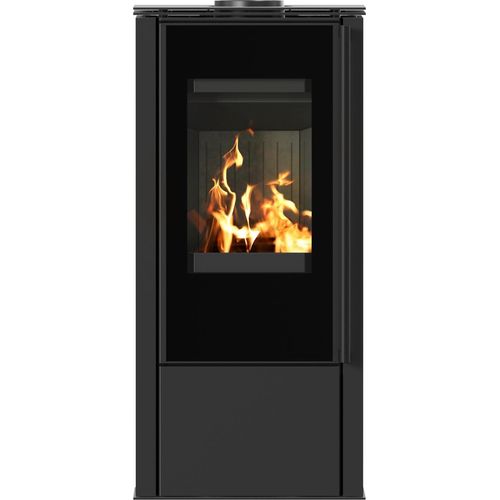 Kaminofen aus Stahl KRATKI HATI Ø 150 5,5 kW schwarz Verkleidung