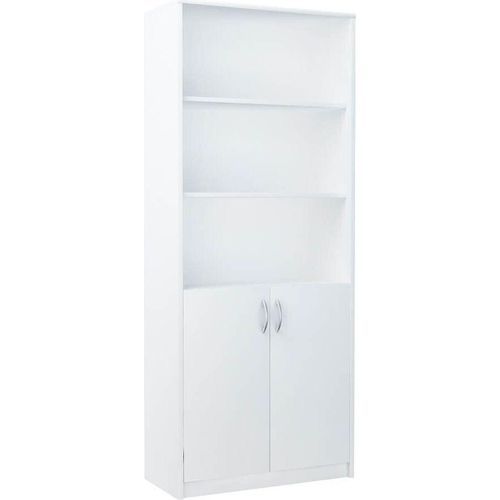 Kleiderschrank Schrank Mit Regalen, Weiß, 74 cm Breite