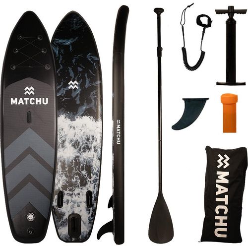 Matchu Sports Stand Up Paddle Board Aqua Camo - Aufblasbar 320x81x15 cm - SUP Board Set - Surfbrett - Paddle Surf Board mit Zubehör