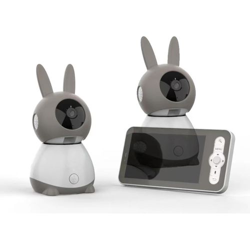 2K Babyphone mit 2Kameras, 5 Zoll Babyphone mit PTZ 355°, IR-Nachtsicht, automatische Verfolgung, Weinen/Bewegungs-/Geräuscherkennung, unterstützt App
