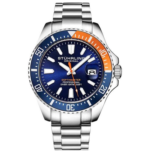 Stührling Herrenuhr Depthmaster 3950A Quarz 42mm - Hochpräzises Miyota-Uhrwerk