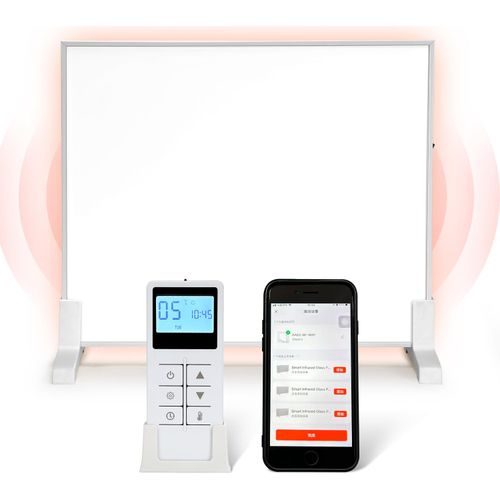 Infrarotheizung 980Watt Wandheizung für 15-16qm Überhitzungsschutz Heizkörper Flachheizung Heizpaneel inkl. Fernbedienung und Thermostat