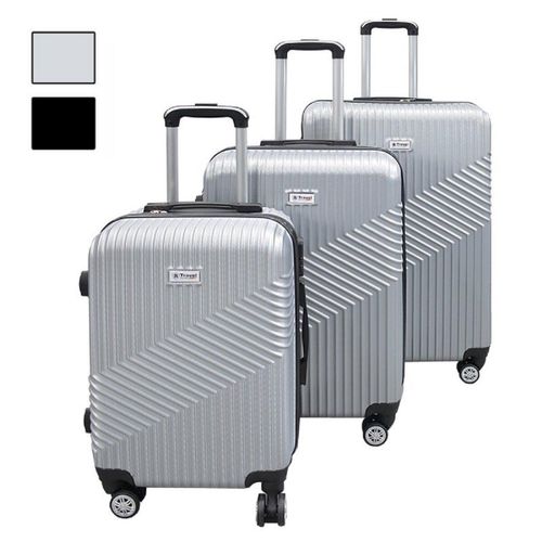 Trolley Set Reisekoffer 3-teilig - ABS Hartschale für jede Reise Silber