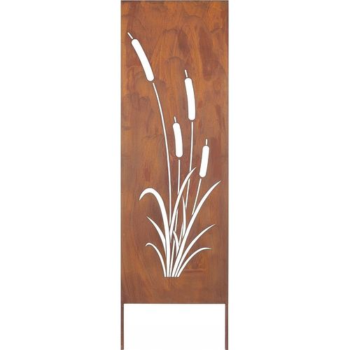 Sichtschutz Metall - 160 cm x 50 cm - Edelrost - Rostoptik Sichtschutz für Garten - Sichtschutzelement - Sichtschutzwand - Gartendekoration Zaun Rost