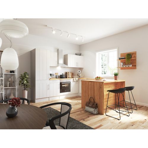 Küche Winkelküche Landhaus Inselküche Glaskeramik Anton 280 x 172 cm Respekta