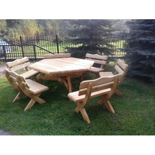 Gartenmöbel SI-SZE, Terassensets, Tisch mit 6 Banke, Optional für 12 Personen.
