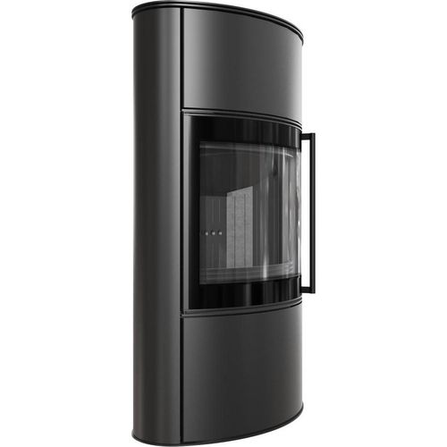 Kaminofen aus Stahl KRATKI BJORN Hoch 10 kW Ø 150 schwarz Verkleidung mit Türfeder