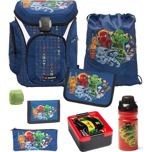 Lego Ninjago Schulranzen 1.Klasse für Jungen und Mädchen 8-teilig mit Brotdose und Trinkflasche