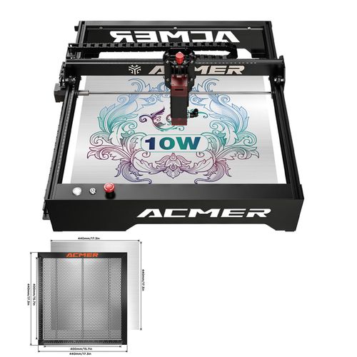 ACMER P1 50W - und Schneidemaschine mit 440x440mm Honeycomb Arbeitstisch