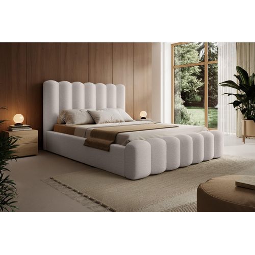 Polsterbett Doppelbett MACON 180x200cm Komplettset Stoff Euphoria Creme