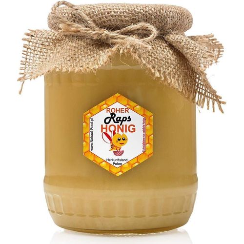 NATURAL FOOD Roher Honig - Direkt vom Imker - Roh Natürlich - Ohne Zusätze - Ungefiltert - Geschenkidee - 22 KG - Rapshonig