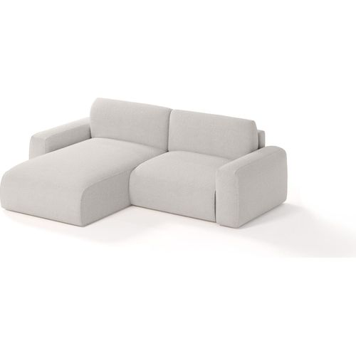 MEBLITO Ecksofa Big Sofa Witsum mini Universell Eckcouch mit Schlaffunktion Couch Sofagarnitur Hellgrau (Anthology 15)