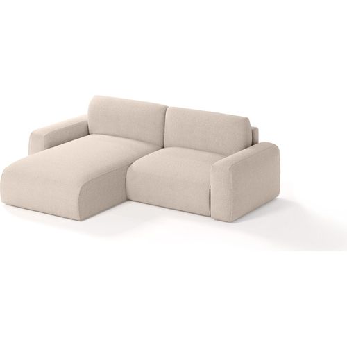 MEBLITO Ecksofa Big Sofa Witsum mini Universell Eckcouch mit Schlaffunktion Couch Sofagarnitur Beige (Anthology 02)