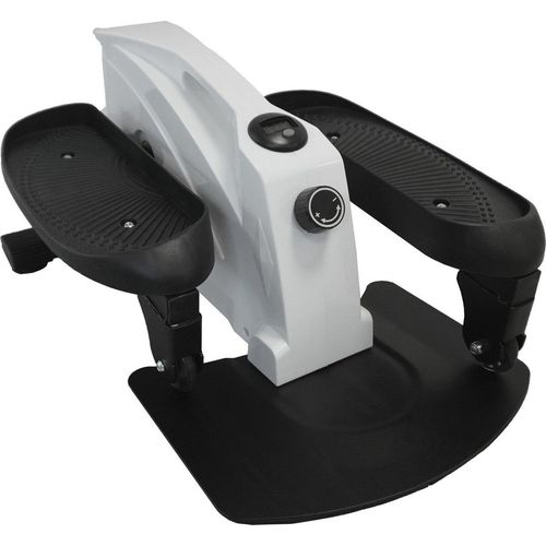 Worktrainer - Stepper - Abm. 61.5 x 43 x 28.5 cm - Mini crosstrainer - Sitzfahrrad - Fahrradtrainer - Mini-Heimtrainer - Schreibtischfahrrad - Verstellbarer Widerstand - Display - Weiß
