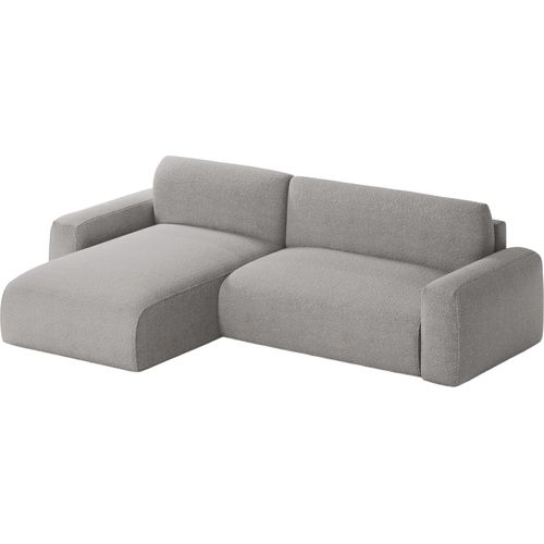 MEBLITO Ecksofa Eckcouch mit Schlaffunktion Witsum L Universelle Bettkasten Couch Sofagarnitur Hellgrau (Anthologie 15)