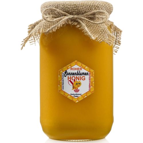 NATURAL FOOD Roher Honig - Direkt vom Imker - Roh Natürlich - Ungefiltert - Nicht Geschleudert oder Erhitzt - Geschenkidee - 11 KG - Sonnenblumenhonig