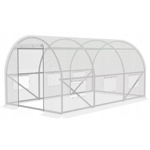 VBChome Gartentunnel 300x200x200 cm Weiß Folientunnel Stabiler Rahmen Rolltüren Fenster Gartengewächshaus Anbau von Gemüse und Obst Befestigungsset