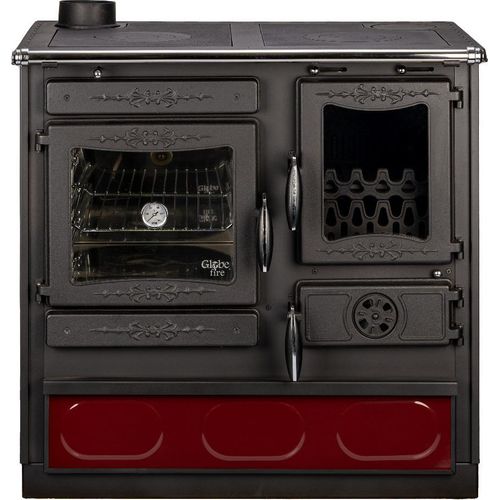 Globefire Küchenofen Alhena bordeaux Anschluss links | 7 kw
