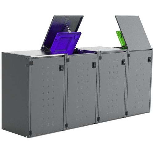 Mülltonnenbox Boxxi Typ-XD, 4x 120l, Türfarbe Anthrazit