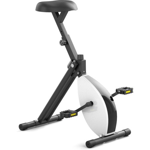 Deskbike – Premium Tischfahrrad – Schreibtisch-Fahrrad für Büro und Zuhause – Heimtrainer – Pedaltrainer – Fitnessgerät – Beintrainer für Zuhause - Bürostuhl - Weiß / Schwarz Fahrradrahmen