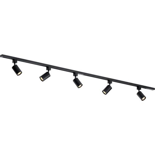 Qub Focus III - LED Schienensystem - Schwarz - 1-Phasen - 200cm - 5x GU10 Spots - I-Form