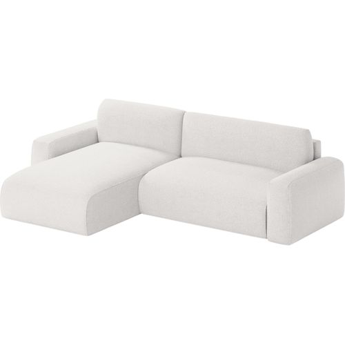 MEBLITO Ecksofa Eckcouch mit Schlaffunktion Witsum L Universelle Bettkasten Couch Sofagarnitur Creme (Anthologie 01)