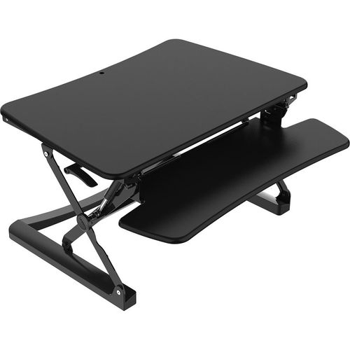Worktrainer UPdesk XL - Schreibtischaufsatz höhenverstellbar für Laptop & PC - Schreibtischerhöhung - Stehpultaufsatz für Schreibtisch - Höhe 15 - 50 cm - Breite 87 x 32 cm - Gasfeder - SCHWARZ