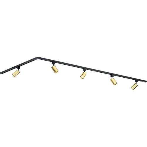 Qub Focus III - LED Schienensystem - Gold - 1-Phasen - 300cm - 5x GU10 Spots - L-Form