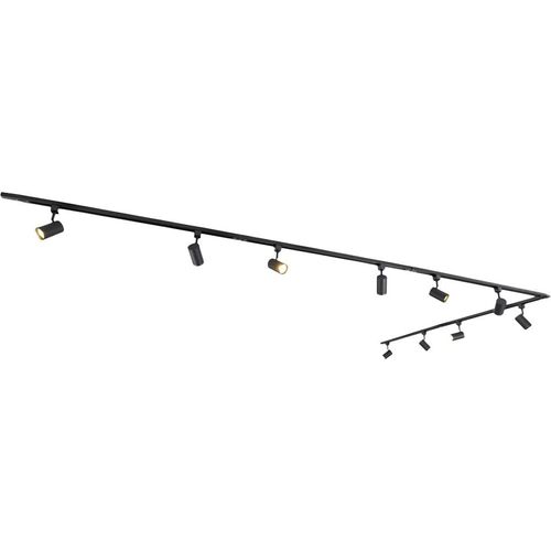 Qub Focus III - LED Schienensystem - Schwarz - 1-Phasen - 500cm - 10x GU10 Spots - L-Form