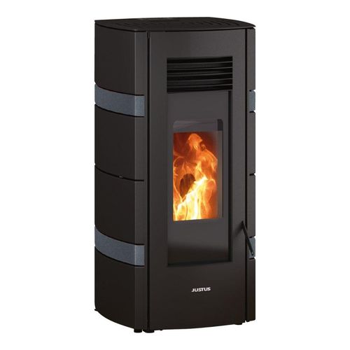 Justus Sia Pelletofen Stahl Schwarz / conStone Anthrazit