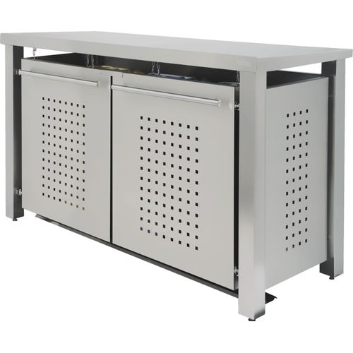 Müllbox Typ-ED, 3x 240l, Türfarbe Edelstahl
