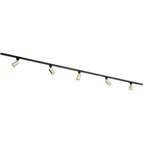 Qub Focus III - LED Schienensystem - Gold - 1-Phasen - 300cm - 5x GU10 Spots - I-Form