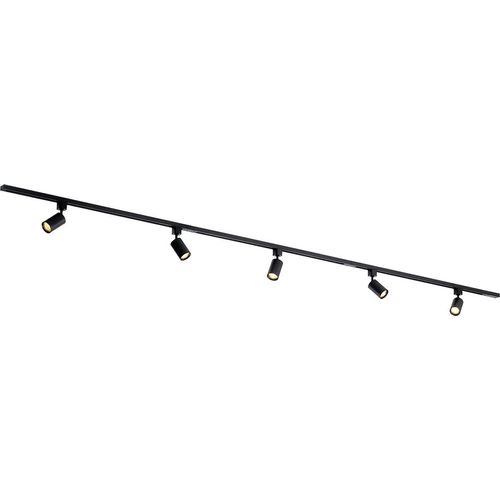 Qub Focus III - LED Schienensystem - Schwarz - 1-Phasen - 300cm - 5x GU10 Spots - I-Form