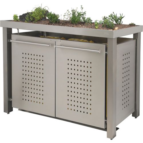Müllbox Typ-EW, 2x 120l, Türfarbe Edelstahl