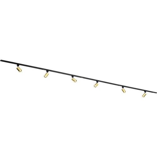 Qub Focus III - LED Schienensystem - Gold - 1-Phasen - 400cm - 6x GU10 Spots - I-Form