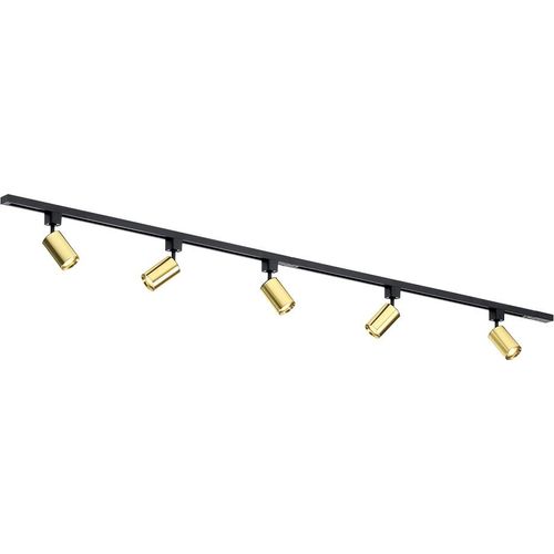Qub Focus III - LED Schienensystem - Gold - 1-Phasen - 200cm - 5x GU10 Spots - I-Form