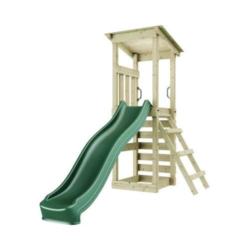 Rebo Spielturm Nizza mit Rutsche und Klettergriffe