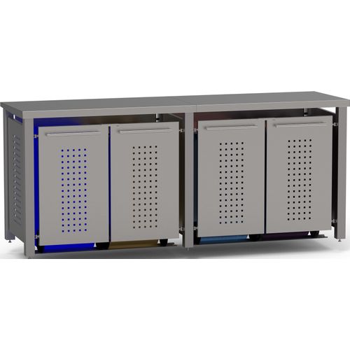 Müllbox Typ-ED, 4x 240l, Türfarbe Edelstahl