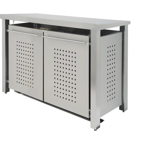 Müllbox Typ-ED, 2x 240l, Türfarbe Edelstahl